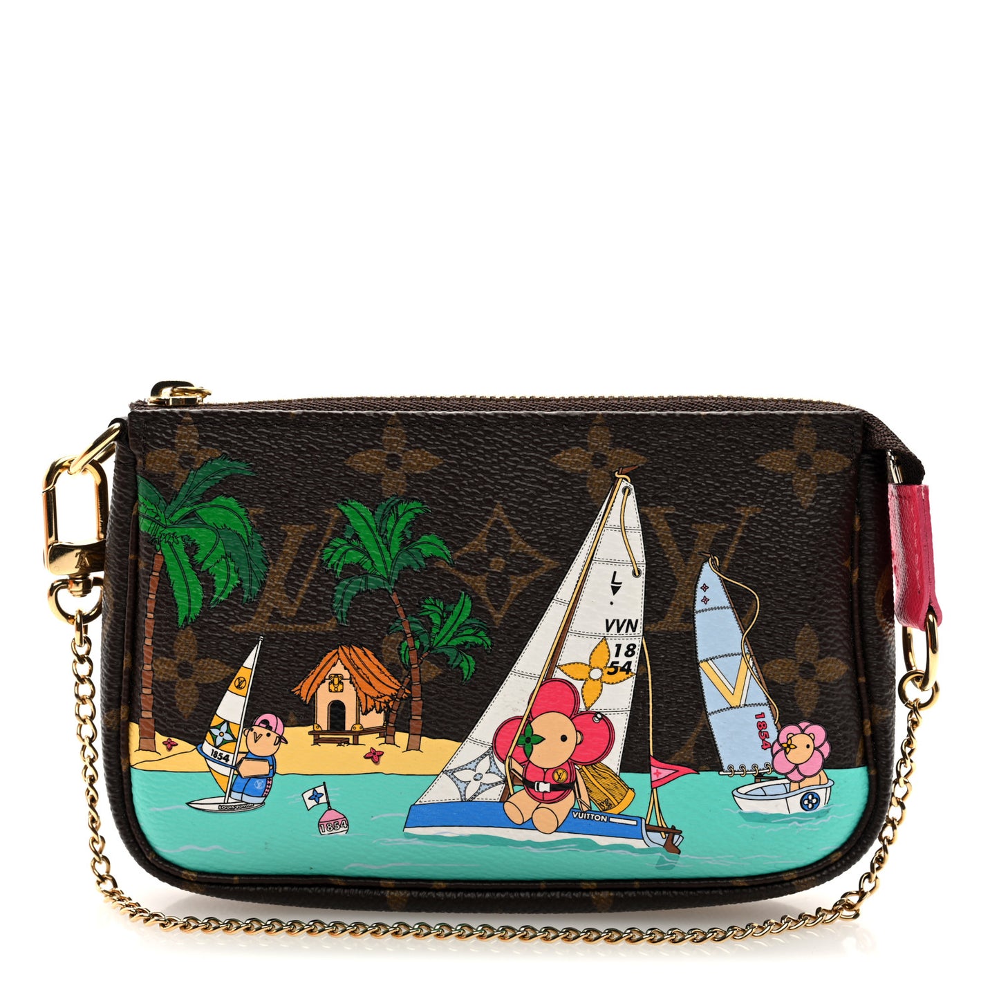 Monogram 2023 Christmas Animation Sailing Pochette Accessories Dragon Fruit Pink