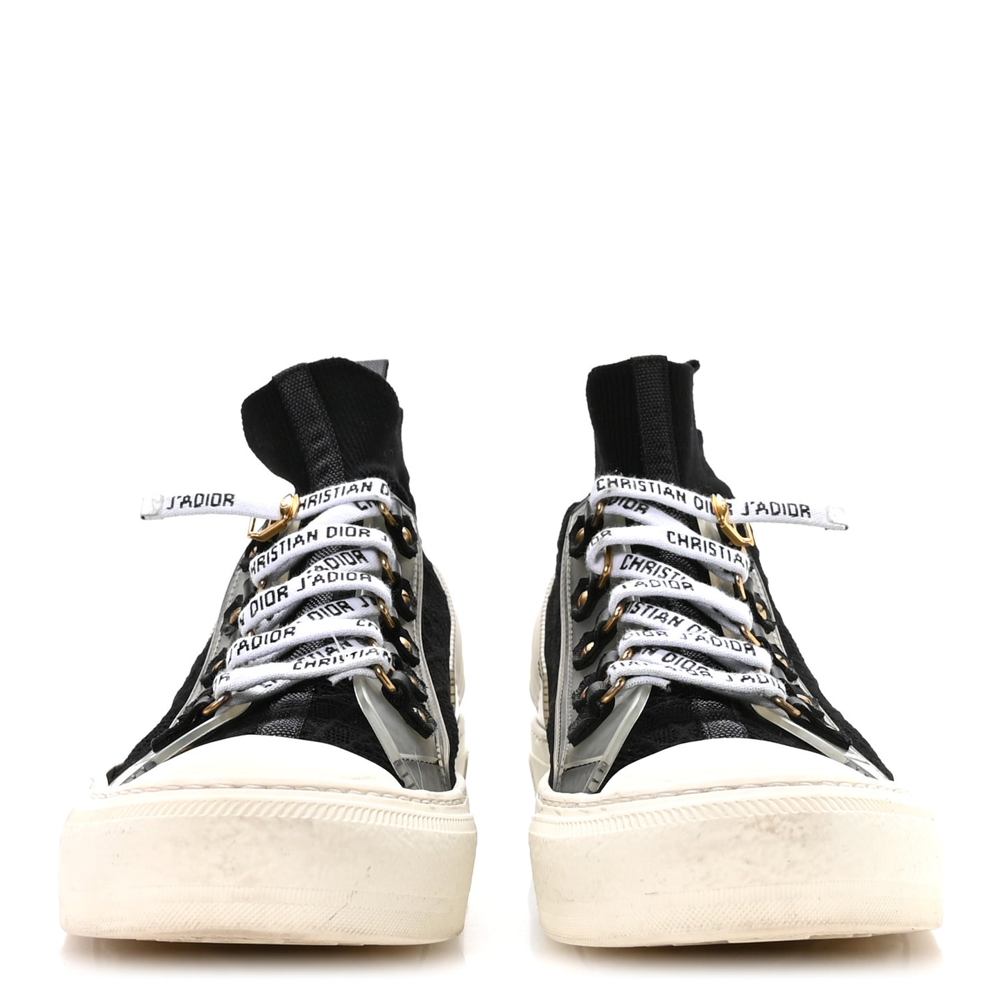 Technical Knit Cannage Womens Walk'N'Dior High Top Sneakers 39 Black