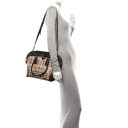 Burberry Haymarket Check Medium Primrose Tote Chocolate 2 of 10