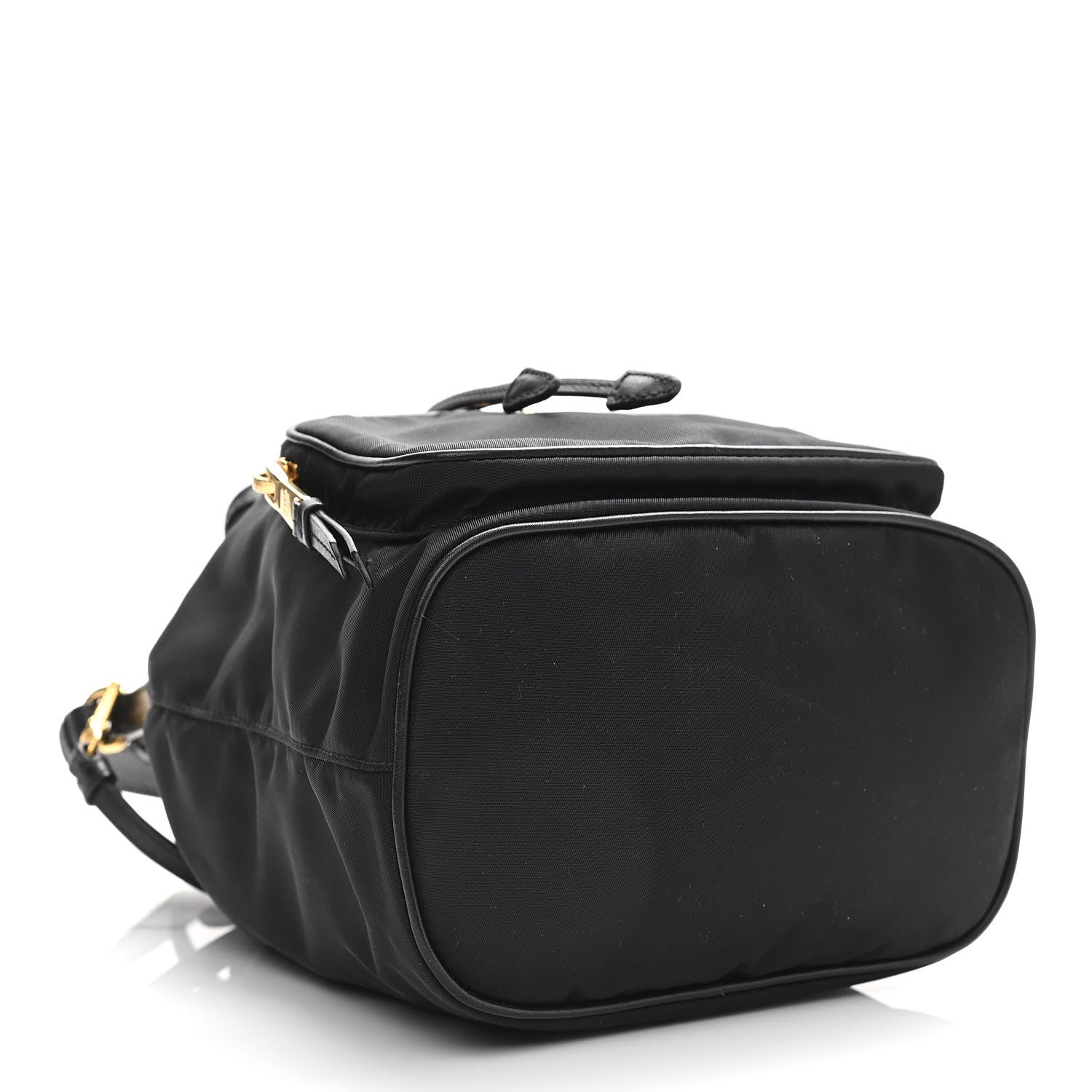 Prada Saffiano Tessuto Nylon Mini Bucket Crossbody Bag Black 4 of 11