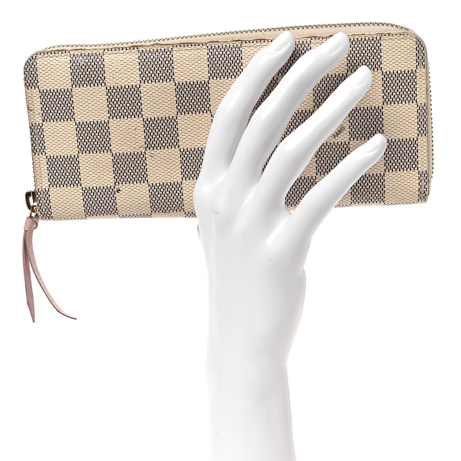Louis Vuitton Damier Azur Clemence Wallet Rose Ballerine 2 of 9