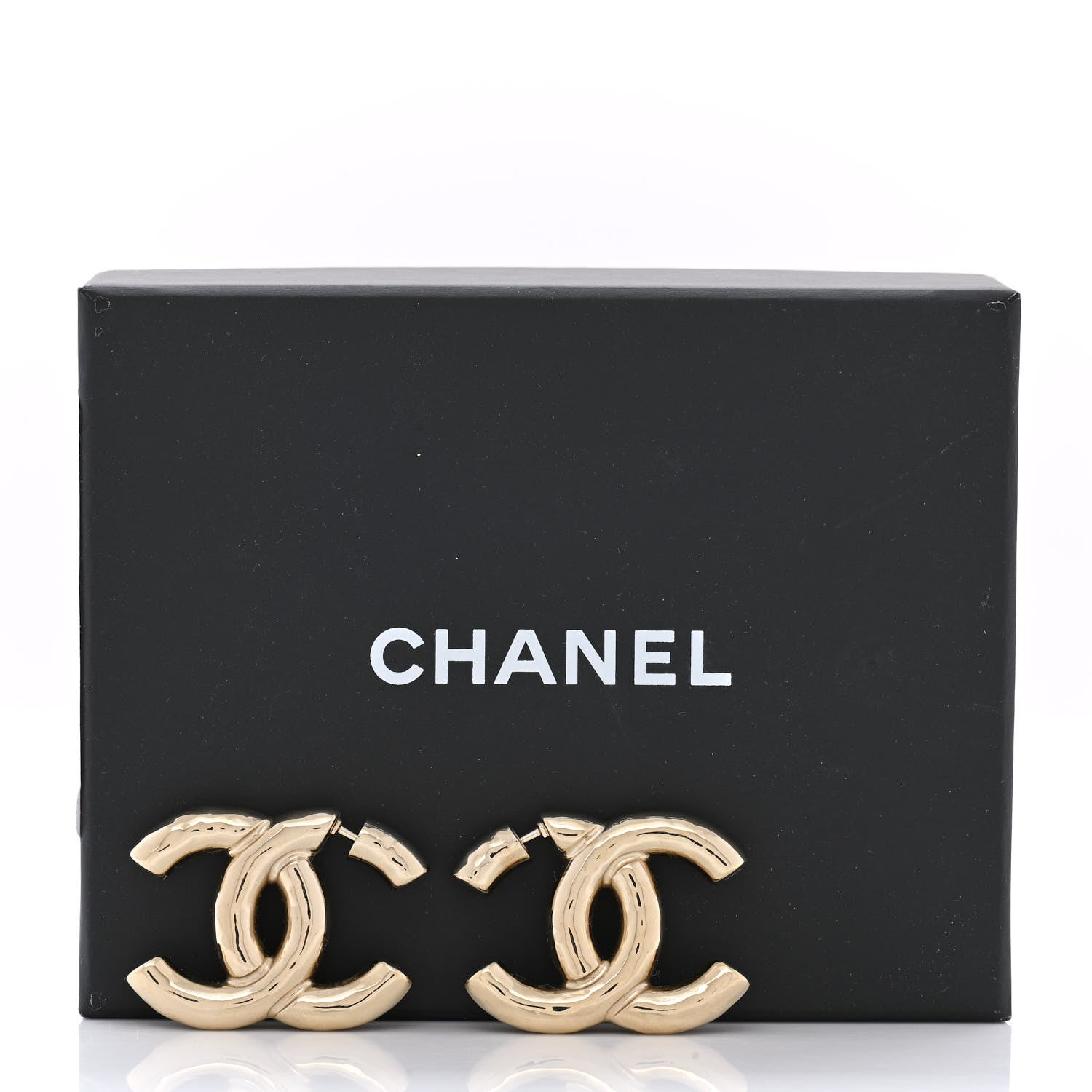 Chanel Metal Large CC Earrings Light Gold 6 of 6