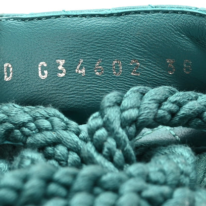 Chanel Cord Lambskin Quilted Logo Sandals 38 Teal Blue 6 of 7