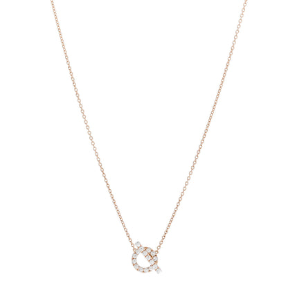 Hermes 18K Rose Gold Diamond Finesse Pendant Necklace 1 of 6