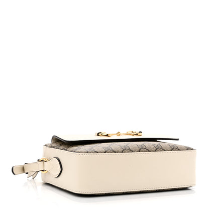 Gucci GG Supreme Monogram Small Horsebit 1955 Shoulder Bag Beige Mystic White 4 of 10