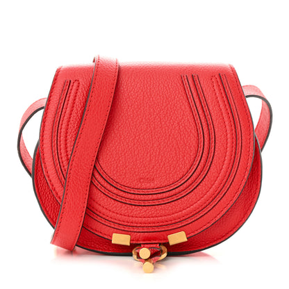 Chloe Grained Calfskin Small Marcie Saddle Bag Red 1 of 9