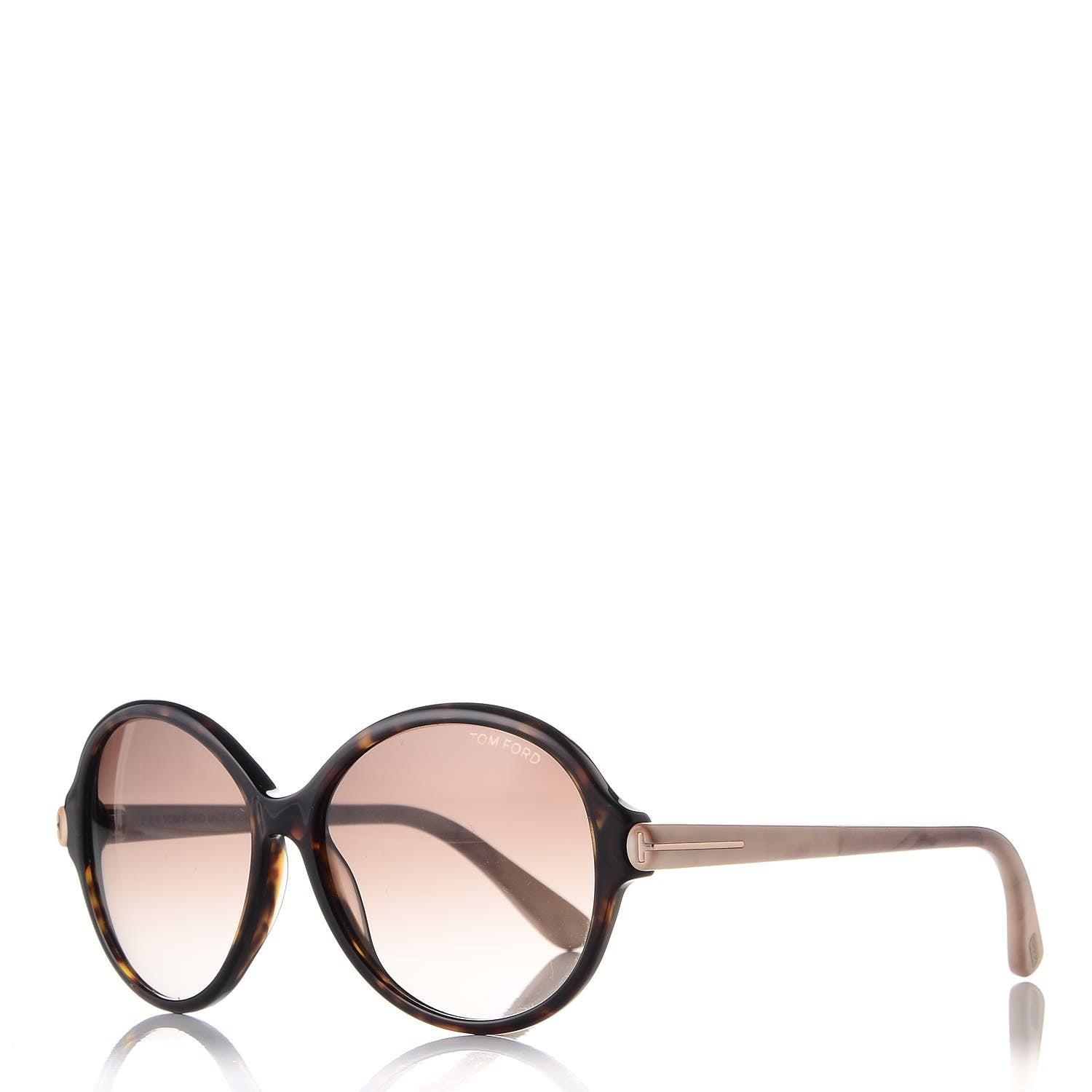 Tom Ford Round Milena Sunglasses TF343 Havana 1 of 7