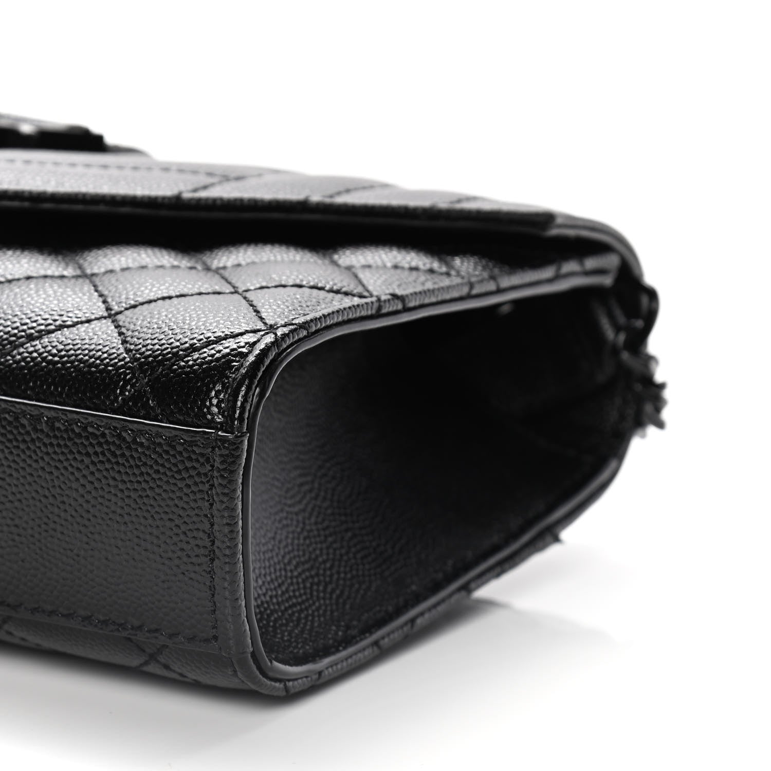 Saint Laurent Grain De Poudre Textured Mixed Matelasse Triquilt Small Monogram Satchel Black 9 of 11