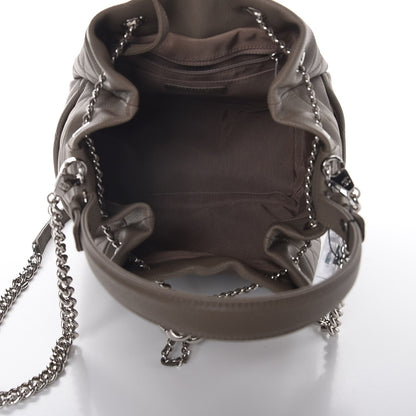 Chanel Grained Calfskin Quilted Medium Chain Bucket Bag Khaki 5 of 7