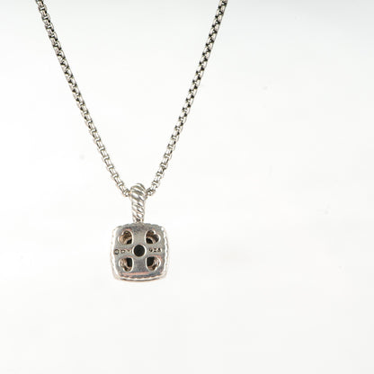 David Yurman Sterling Silver Black Orchid Diamond 7mm Petite Albion Necklace 5 of 6