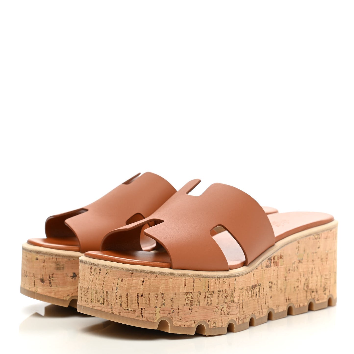 Calfskin Cork Eze 30 Sandals 37 Marron Glaise