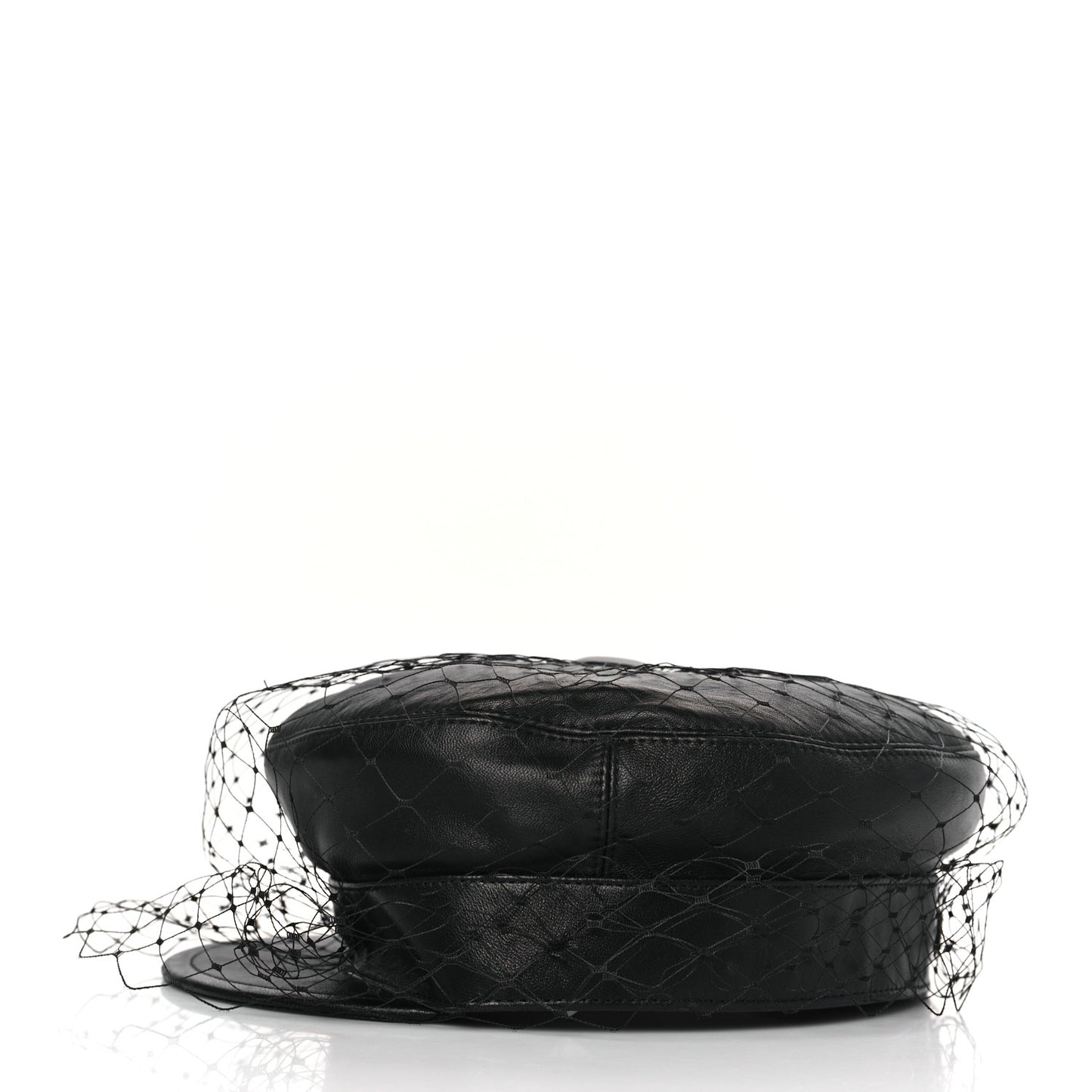 Lambskin Arty Beret Cap with Veil 59 Black