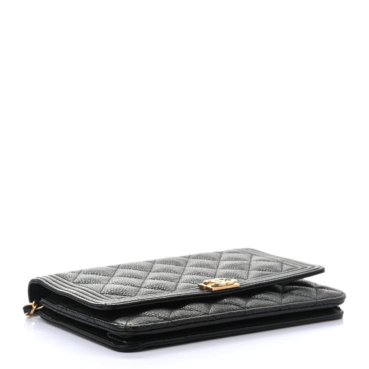 Chanel Caviar Quilted Boy Wallet On Chain WOC Black 4 of 8