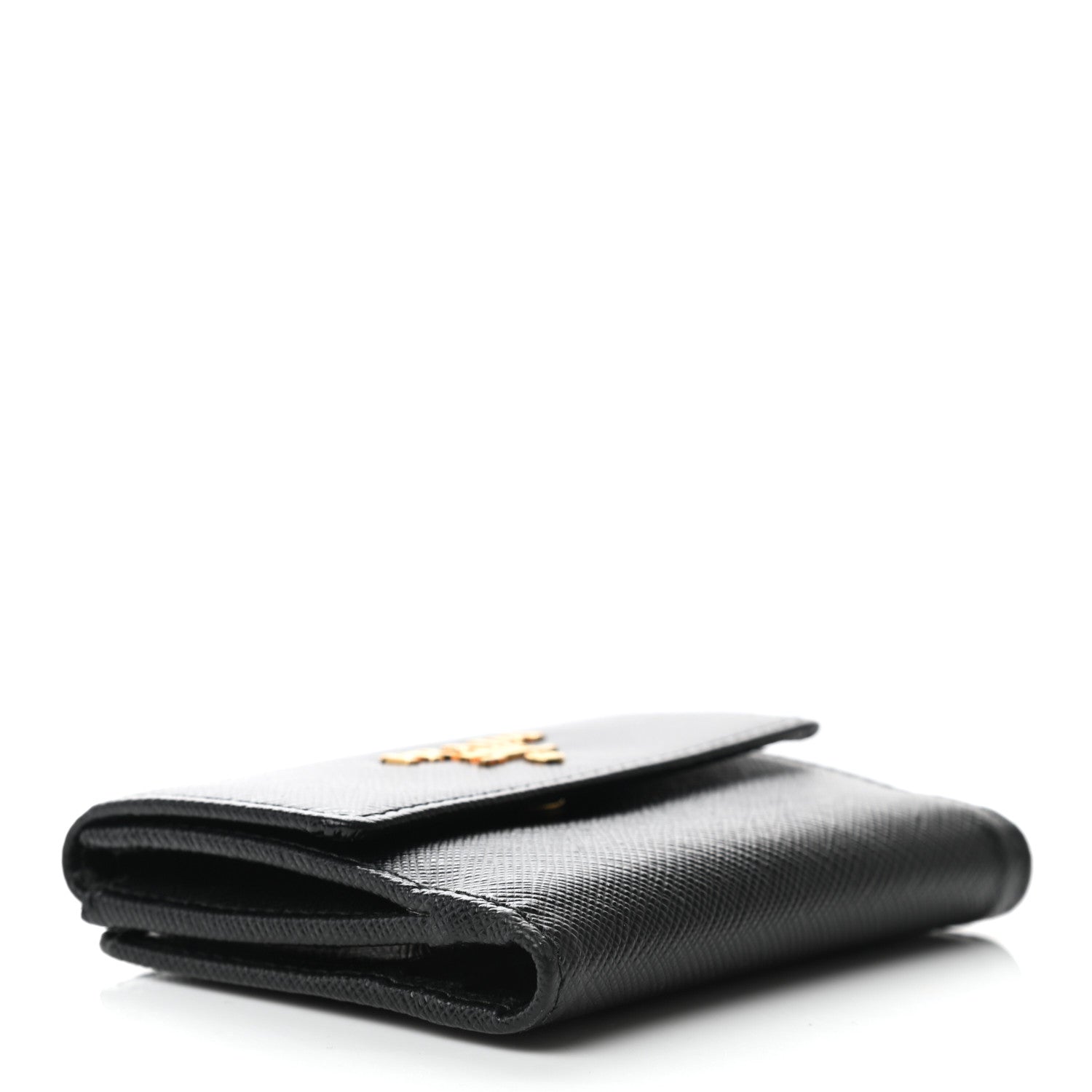 Prada Saffiano Metal Flap Card Holder Black 4 of 8