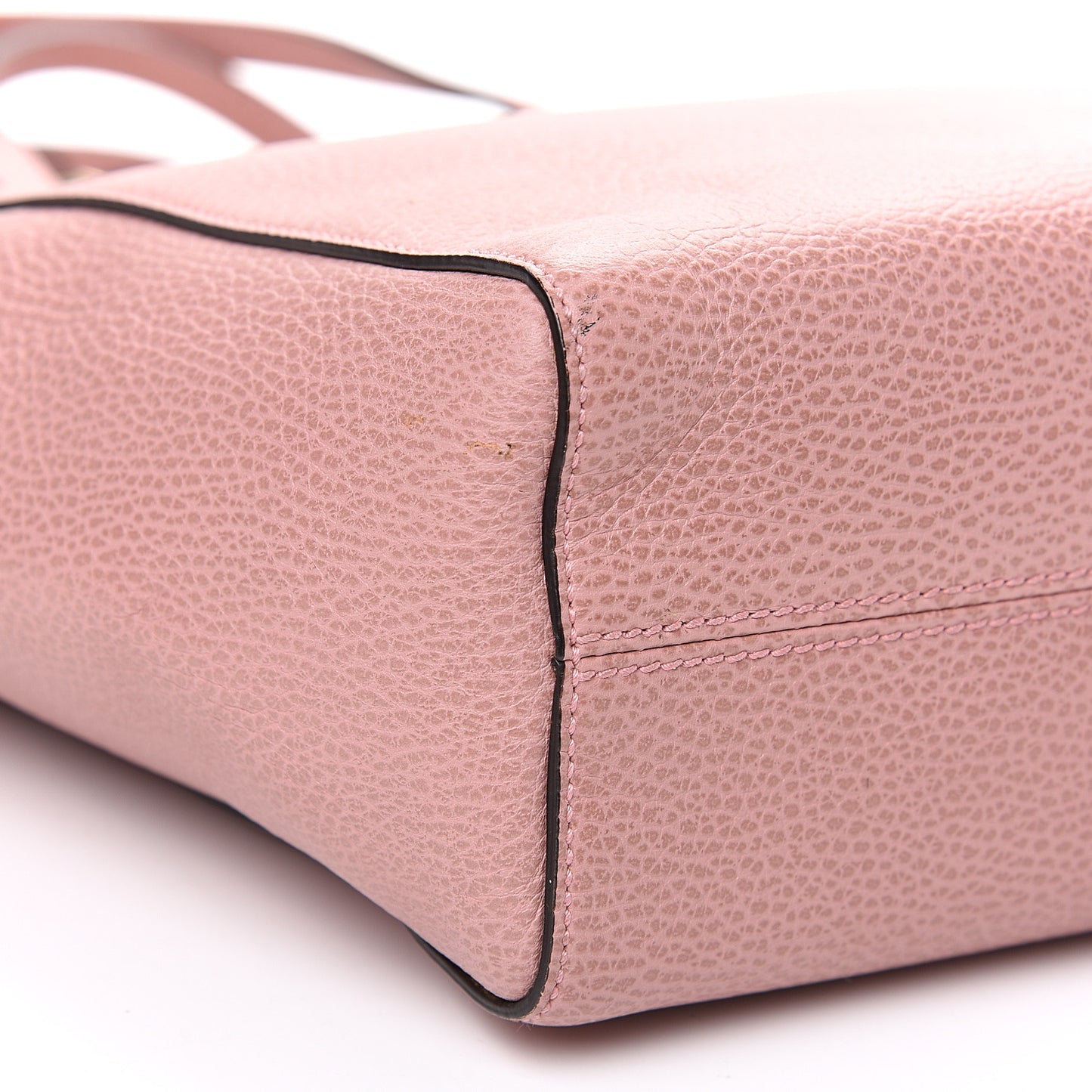 Dollar Calfskin Medium Swing Top Handle Bag Soft Pink
