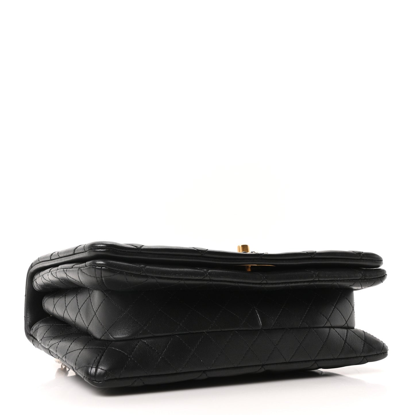 Lambskin Quilted On And On Medium Chain Flap Black
