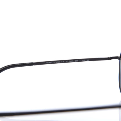 Chanel Metal Aviator CC Sunglasses 4189 T-Q Black 5 of 8