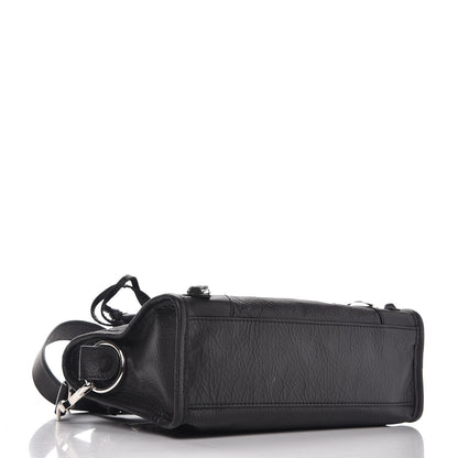 Balenciaga Matte Goatskin Rubber Covered Classic Hardware Mini City Black 4 of 7