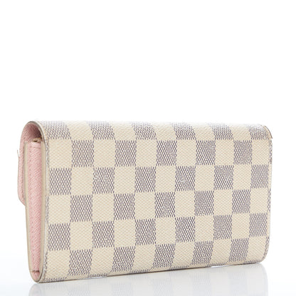 Louis Vuitton Damier Azur Emilie Wallet Rose Ballerine 3 of 15