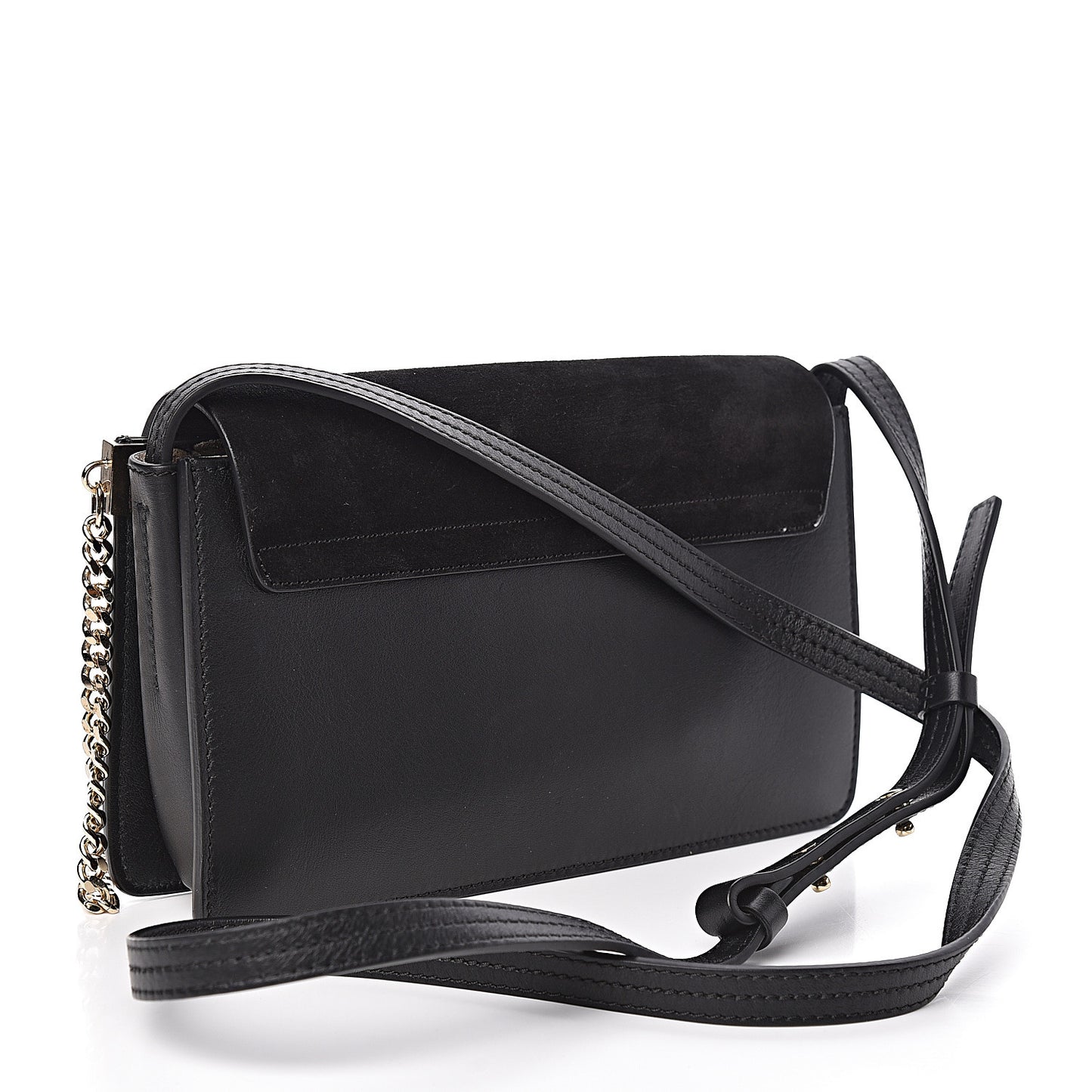 Suede Calfskin Small Faye Shoulder Bag Black