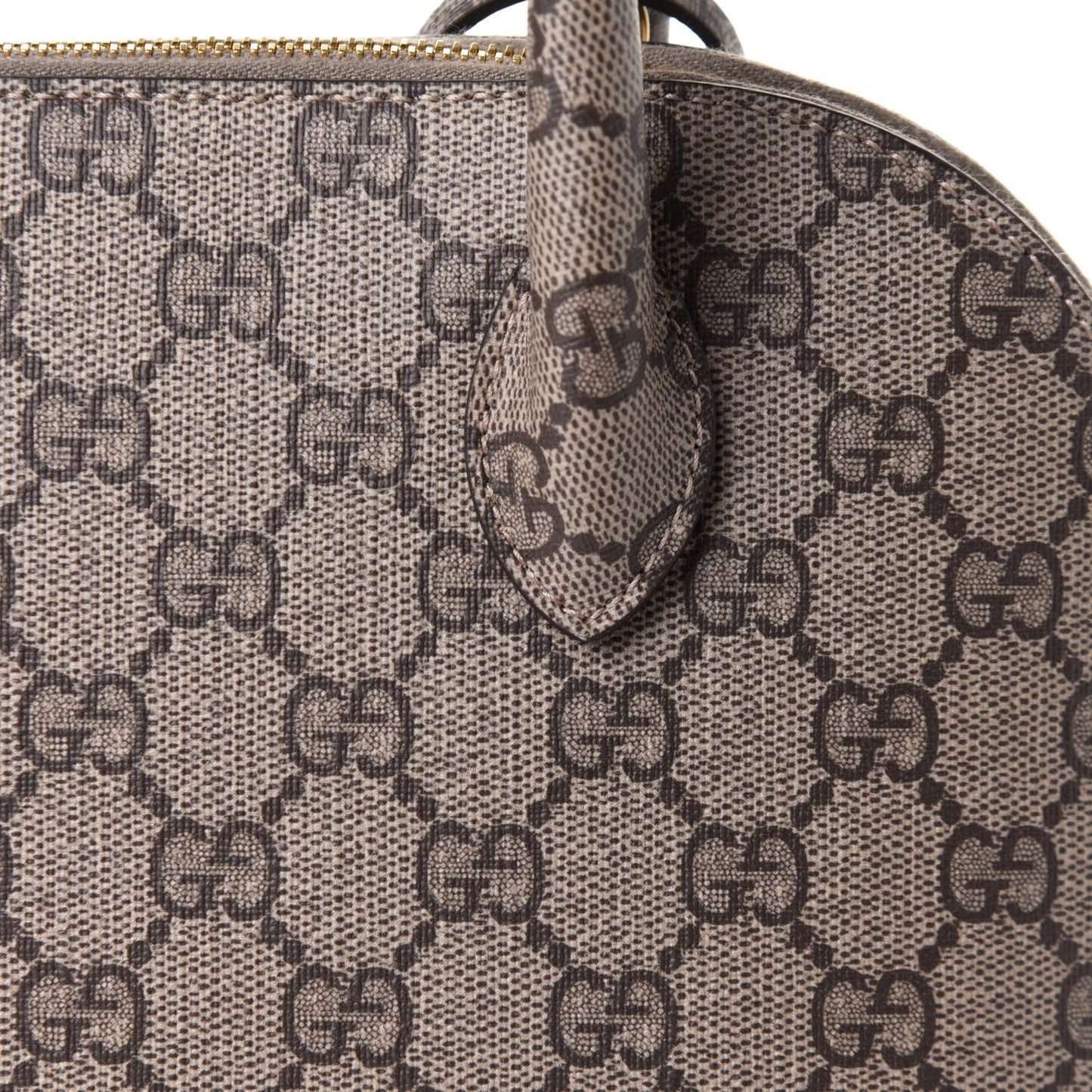 X GUCCI GG Supreme Monogram Small Ville Top Handle Beige Ebony
