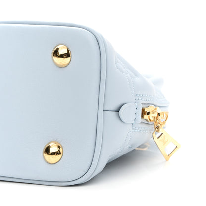 Louis Vuitton Calfskin Bubblegram Alma BB Ice Blue 8 of 9