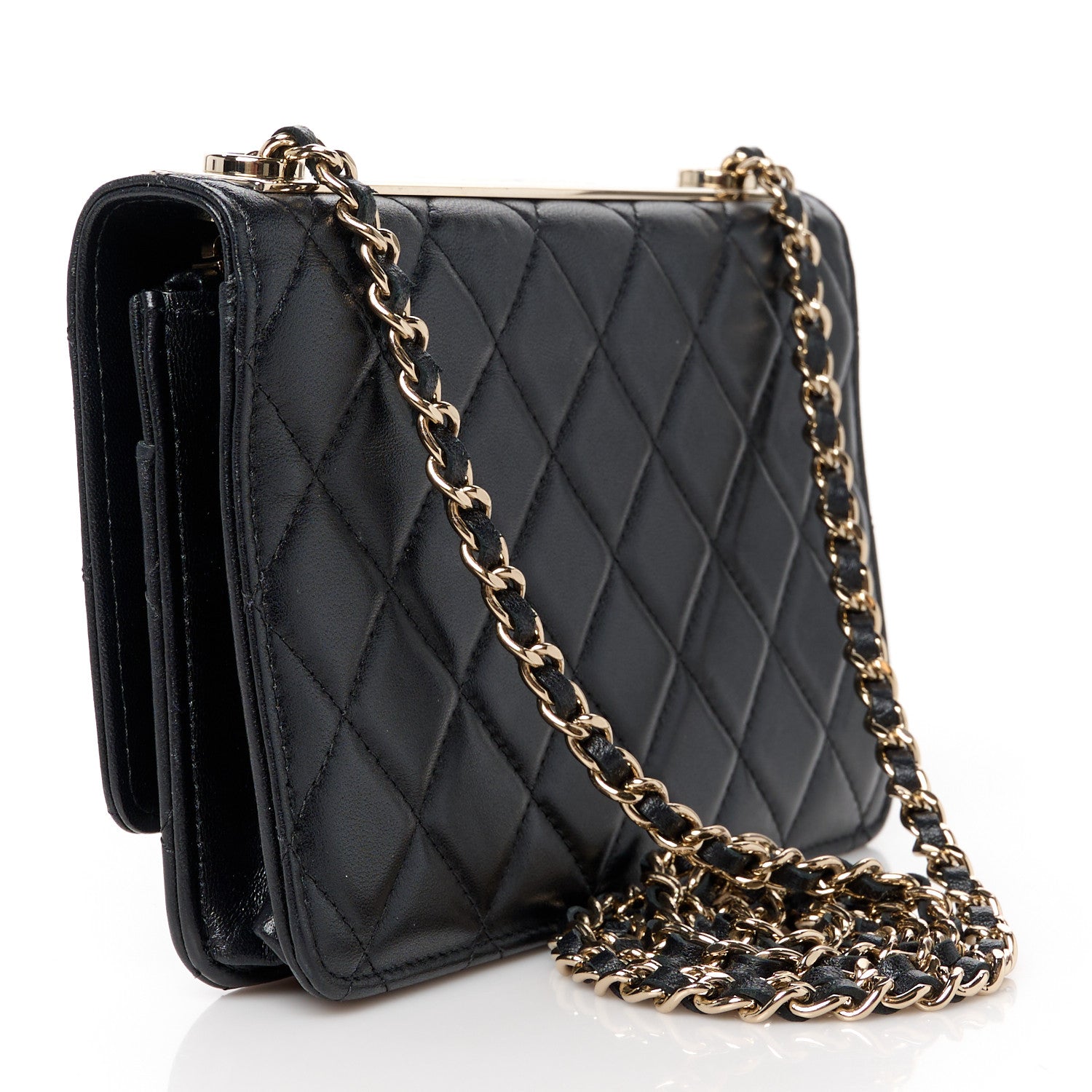 Chanel Lambskin Quilted Trendy CC Wallet On Chain WOC Black 3 of 13