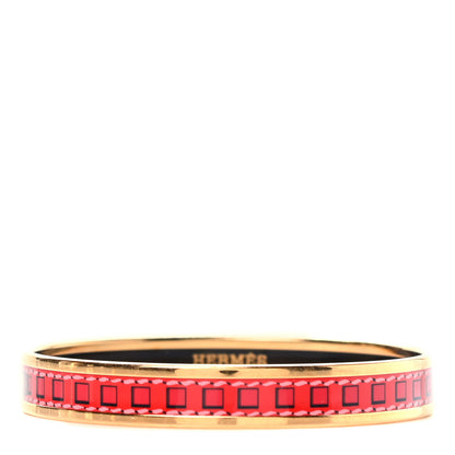 Hermes Enamel Printed Colliers de Chiens Narrow Bracelet size 65 1 of 4