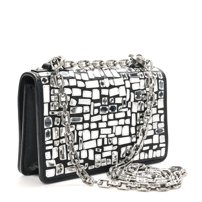Christian Dior Smooth Calfskin Embroidered Mosaic of Mirrors Mini J'Adior Chain Flap Bag Black 3 of 9