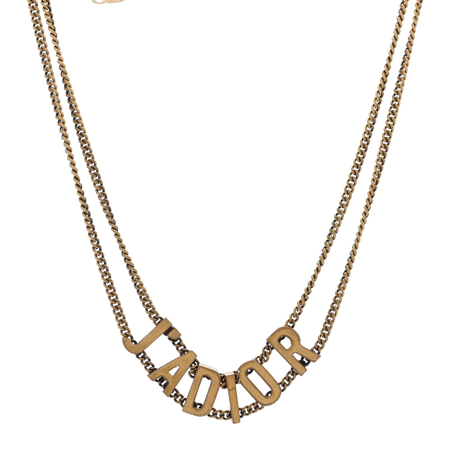 Christian Dior Metal J'Adior Choker Necklace Aged Gold 1 of 3