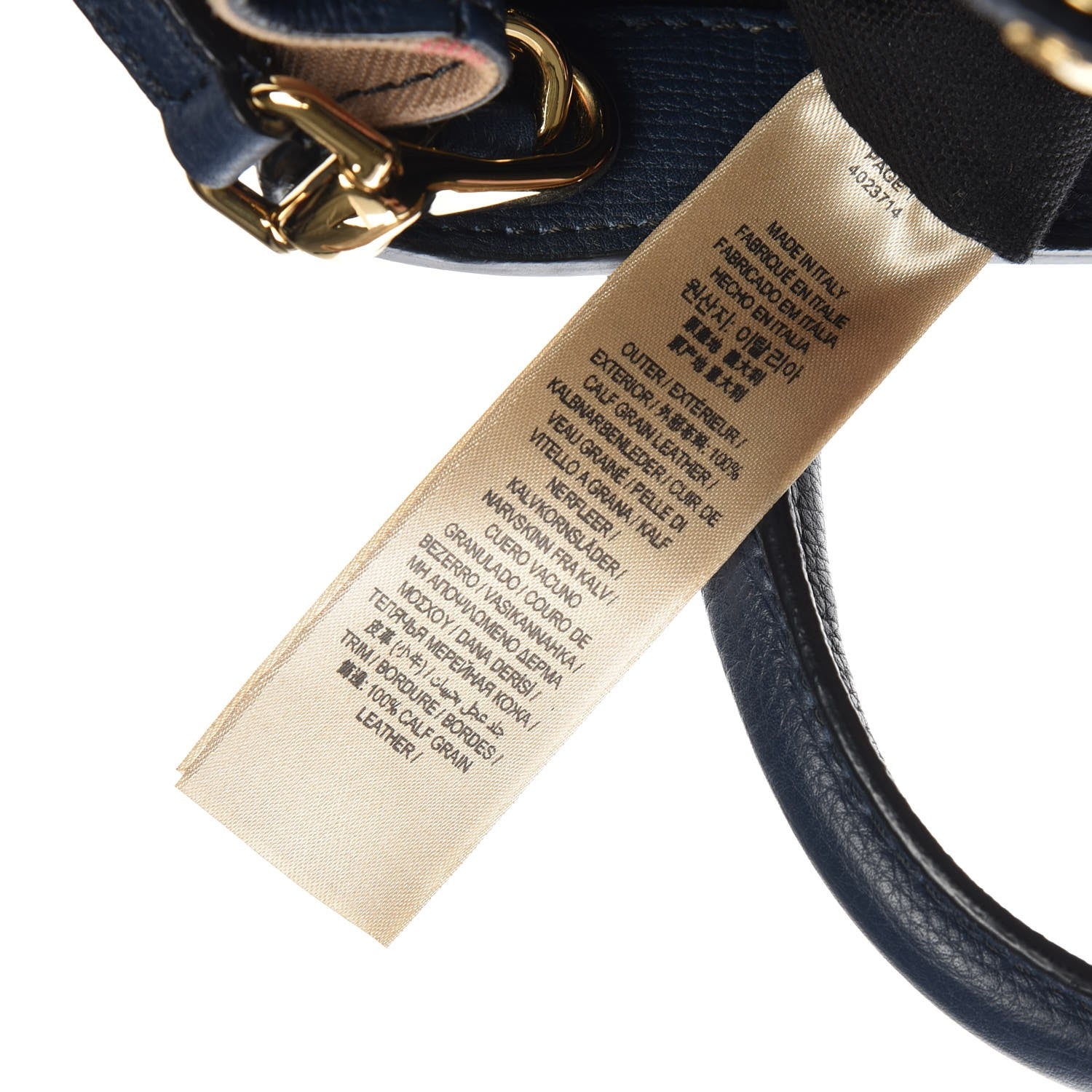 Burberry Grainy Calfskin House Check Baby Banner Tote Ink Blue 8 of 9