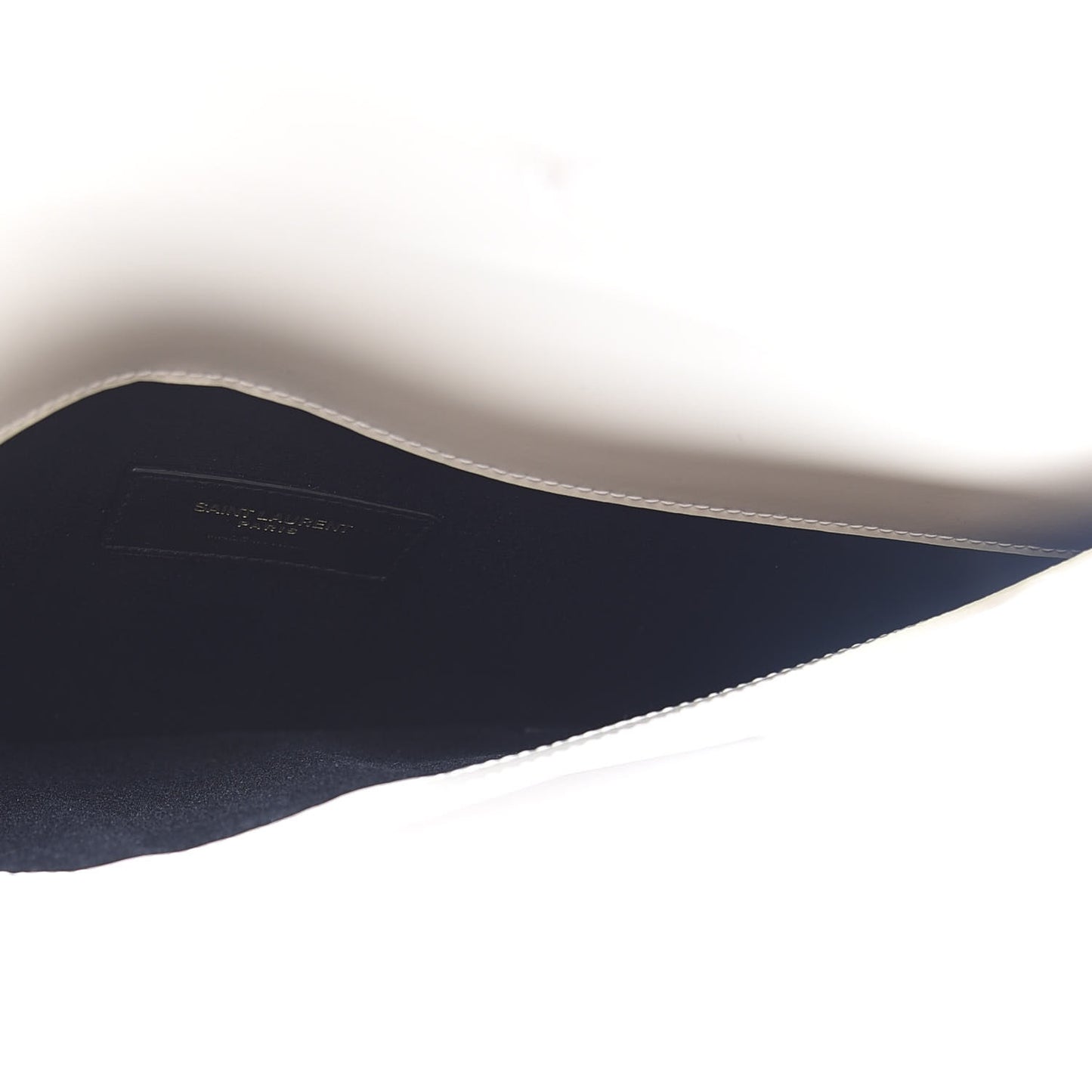 Smooth Shiny Calfskin Uptown Pouch Crema Soft