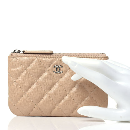Chanel Caviar Quilted Small Cosmetic Case Beige 2 of 12