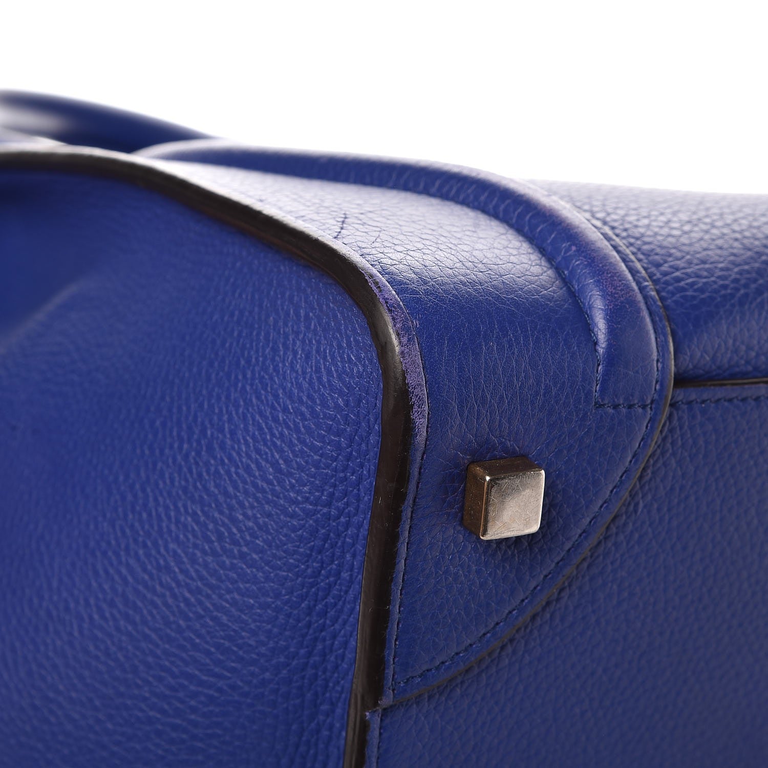 Celine Drummed Calfskin Mini Luggage Indigo 15 of 17