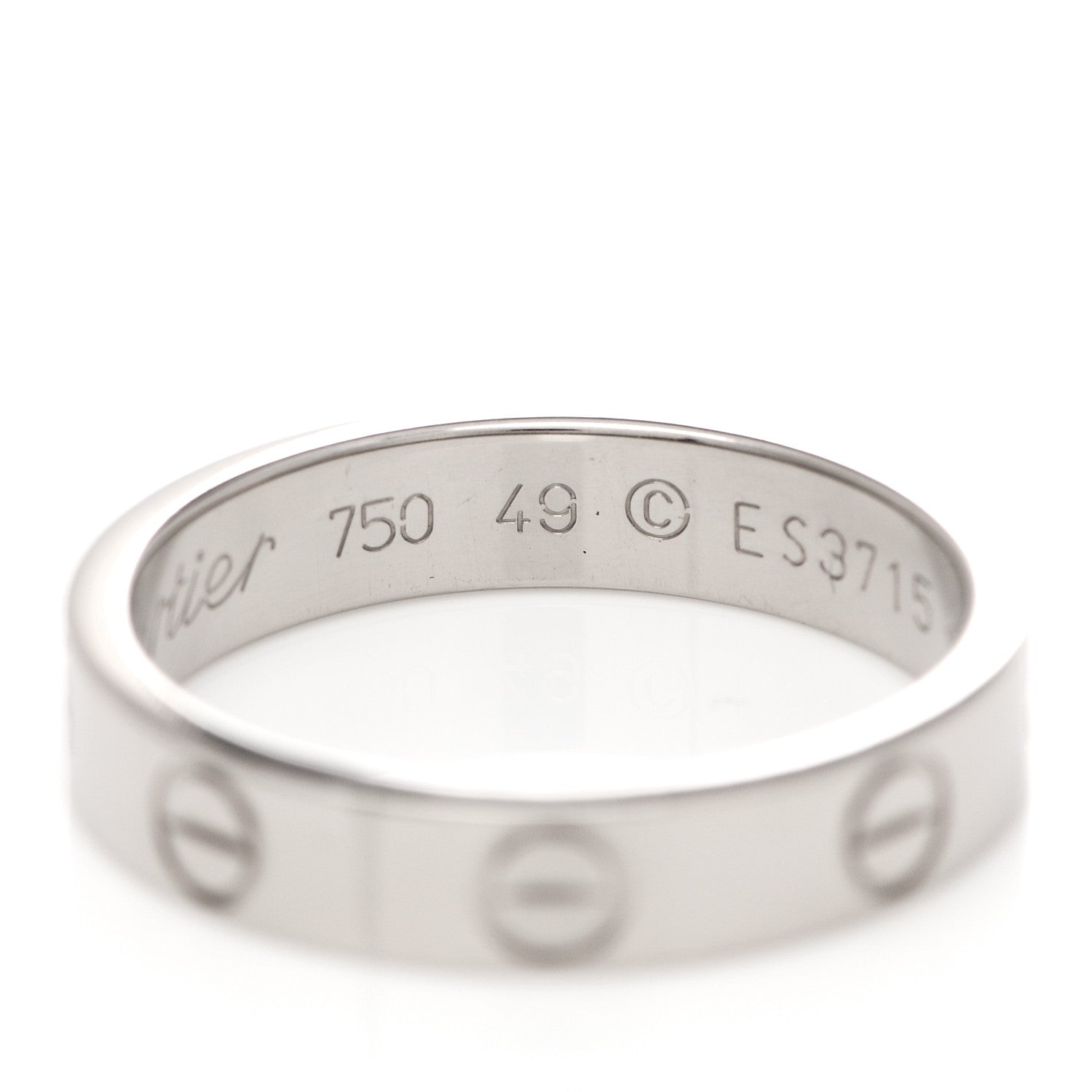 Cartier 18K White Gold 3.5mm LOVE Wedding Band Ring 49 5 5 of 6