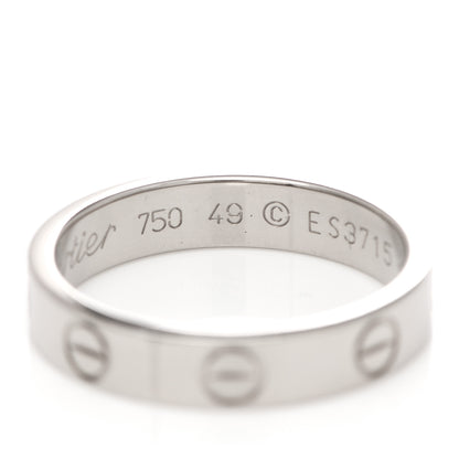Cartier 18K White Gold 3.5mm LOVE Wedding Band Ring 49 5 5 of 6