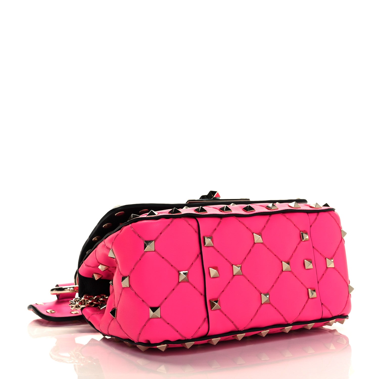 Valentino Garavani Calfskin Micro Rockstud Spike Shoulder Bag Azalea 4 of 8