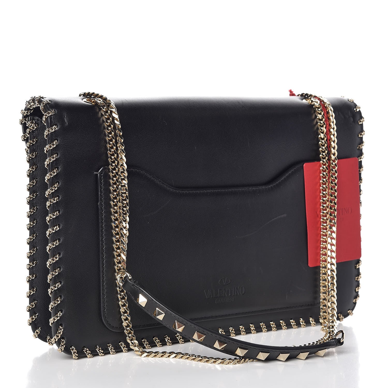 Valentino Garavani Calfskin Groumette Medium Rockstud Demilune Shoulder Bag Black 3 of 8
