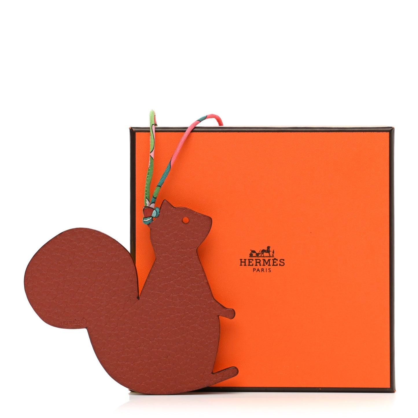 Epsom Togo Petit H GM Squirrel Bag Charm Rouge H Lime