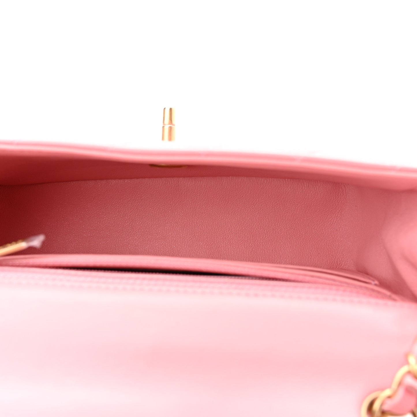 Lambskin Quilted Mini Rectangular Flap Pink
