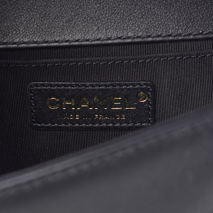 Chanel Calfskin Quilted Medium Boy Top Handle Flap Black 6 of 11