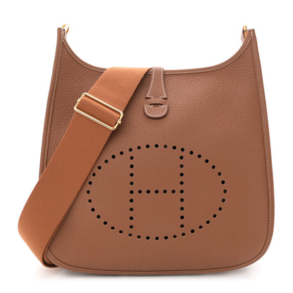 Hermes Taurillon Clemence Evelyne III PM Gold 1 of 11