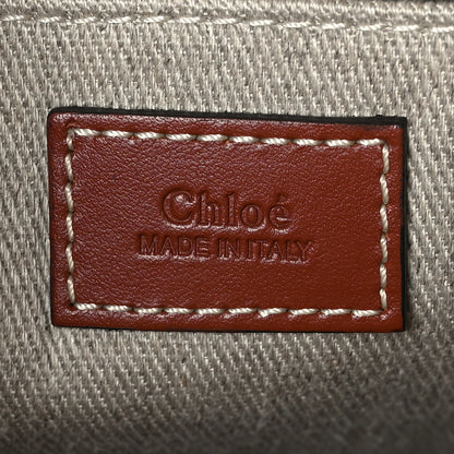 Chloe Cotton Calfskin Medium Woody Ribbon Tote White Brown 6 of 8