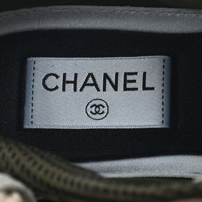 Chanel Suede Calfskin Embroidered CC Sneakers 36 Beige Black 7 of 8