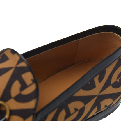 Gucci Canvas Rhombus Horsebit Mens Jordaan Loafers 9 Camel Brown Black 11 of 14