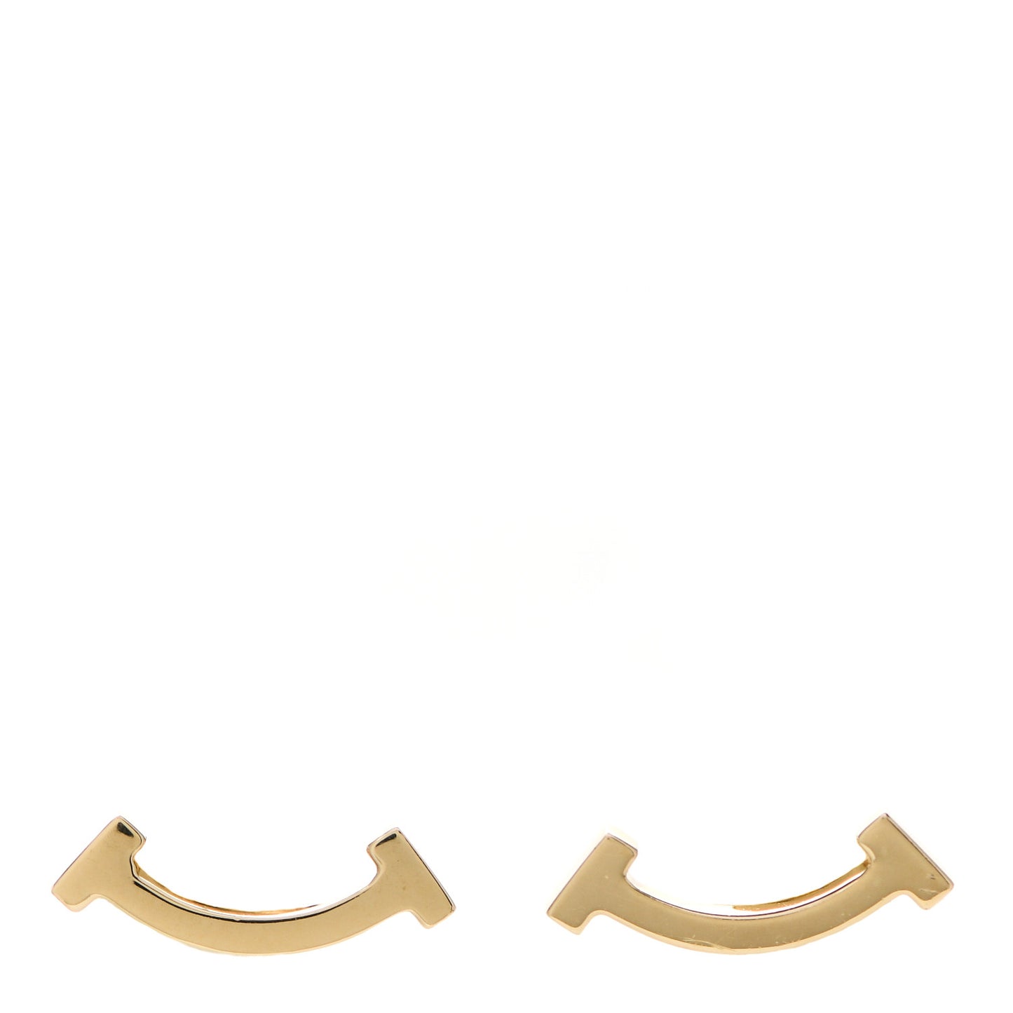 18K Yellow Gold T Smile Stud Earrings
