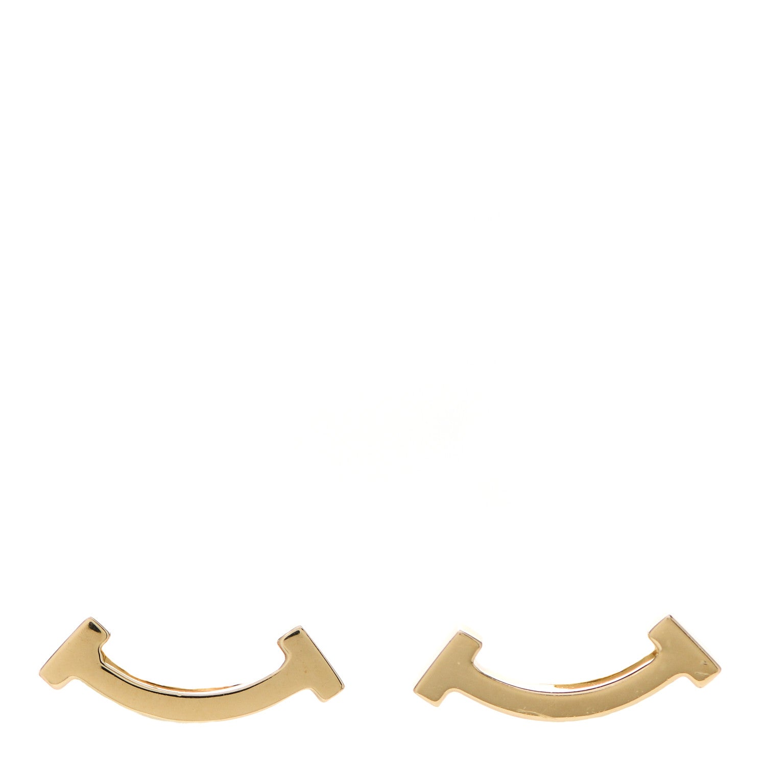 Tiffany 18K Yellow Gold T Smile Stud Earrings 1 of 6