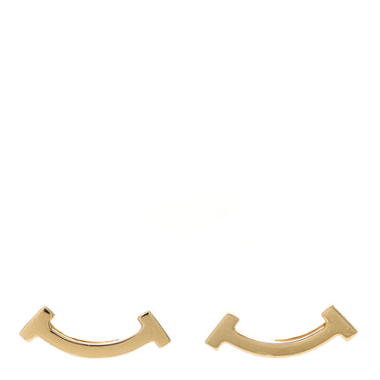 Tiffany 18K Yellow Gold T Smile Stud Earrings 1 of 6