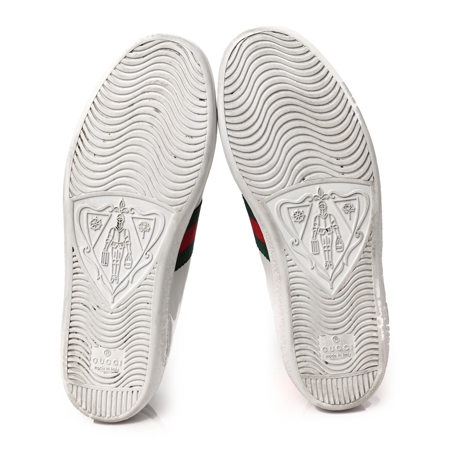 Gucci Calfskin Ayers Bee Embroidered Womens Ace Sneakers 38 White Green 6 of 9