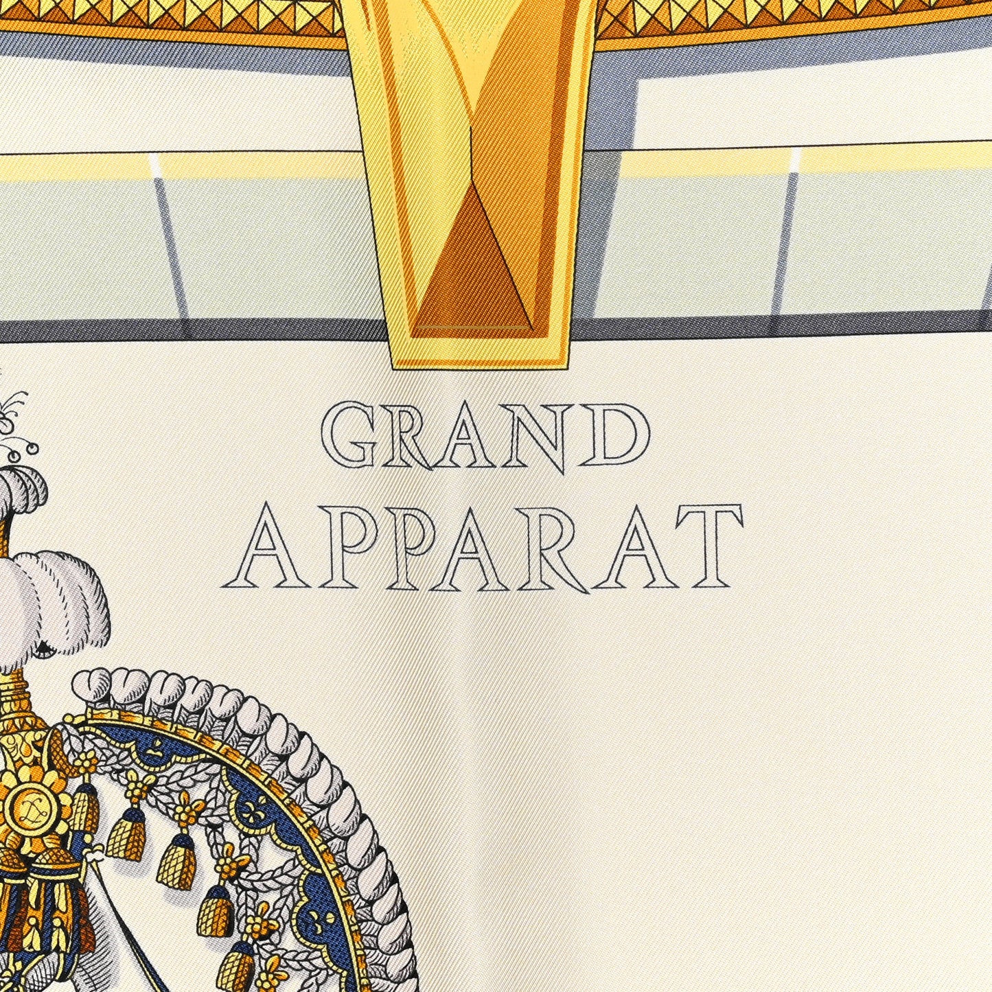 Silk Grand Apparat Scarf 90 Creme Gold Multicolor